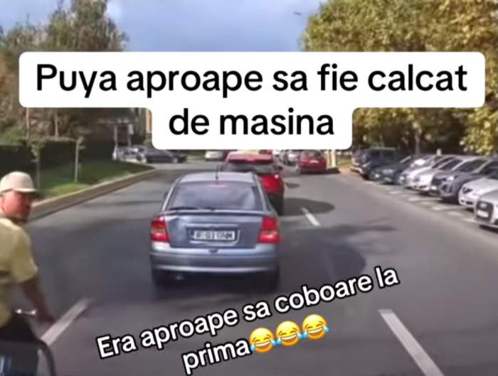 Puya, la un pas să fie lovit de o mașină! Artistul se afla pe bicicletă în acel moment
