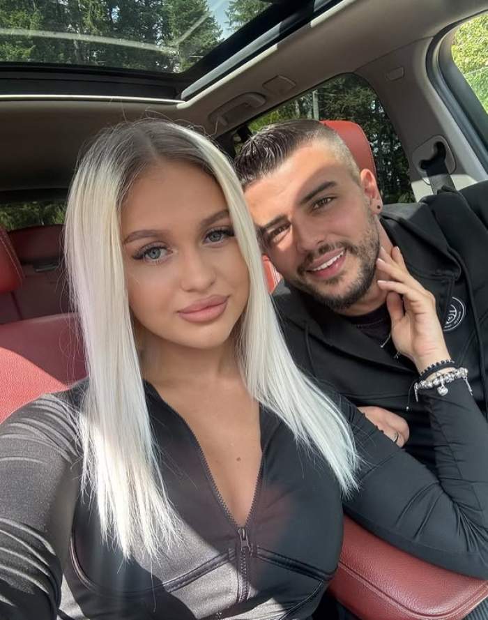 dany boy si iubita lui impreuna selfie in masina