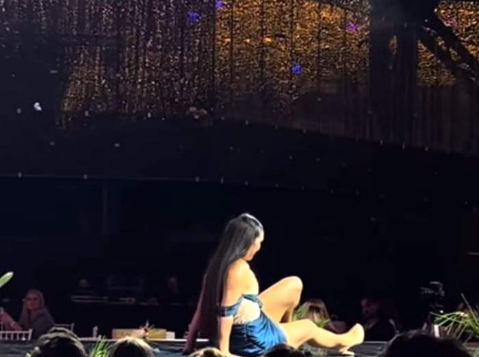 Momentul în care o influenceriță cunoscută din România cade pe scenă. Alexandrina a vorbit despre incident