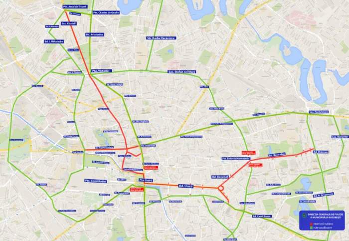 Ce străzi sunt închise în weekendul 26–27 septembrie, în București. Poliția avertizează
