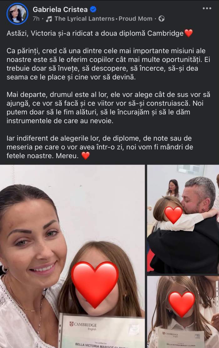 Gabriela Cristea, în culmea fericirii. Fiica ei, Victoria, a bifat o nouă reușită: „Vom fi mândri de fetele noastre”