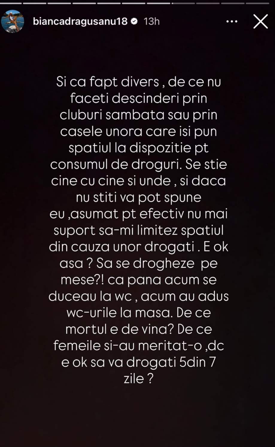 Mesajul Biancăi Drăgușanu