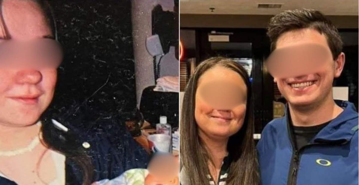 Colaj foto cu femeia și fiul ei