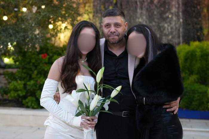 Valentina, alături de tatăl și sora ei