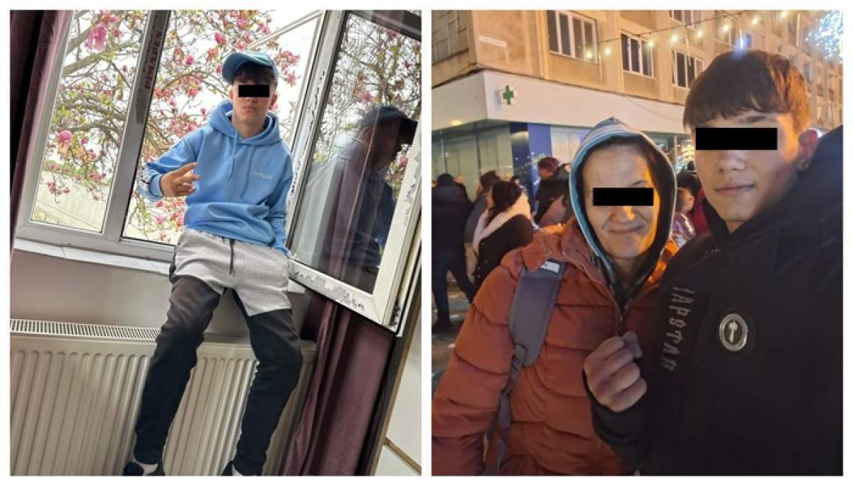 Colaj foto cu presupusul criminal de 15 ani și mama lui