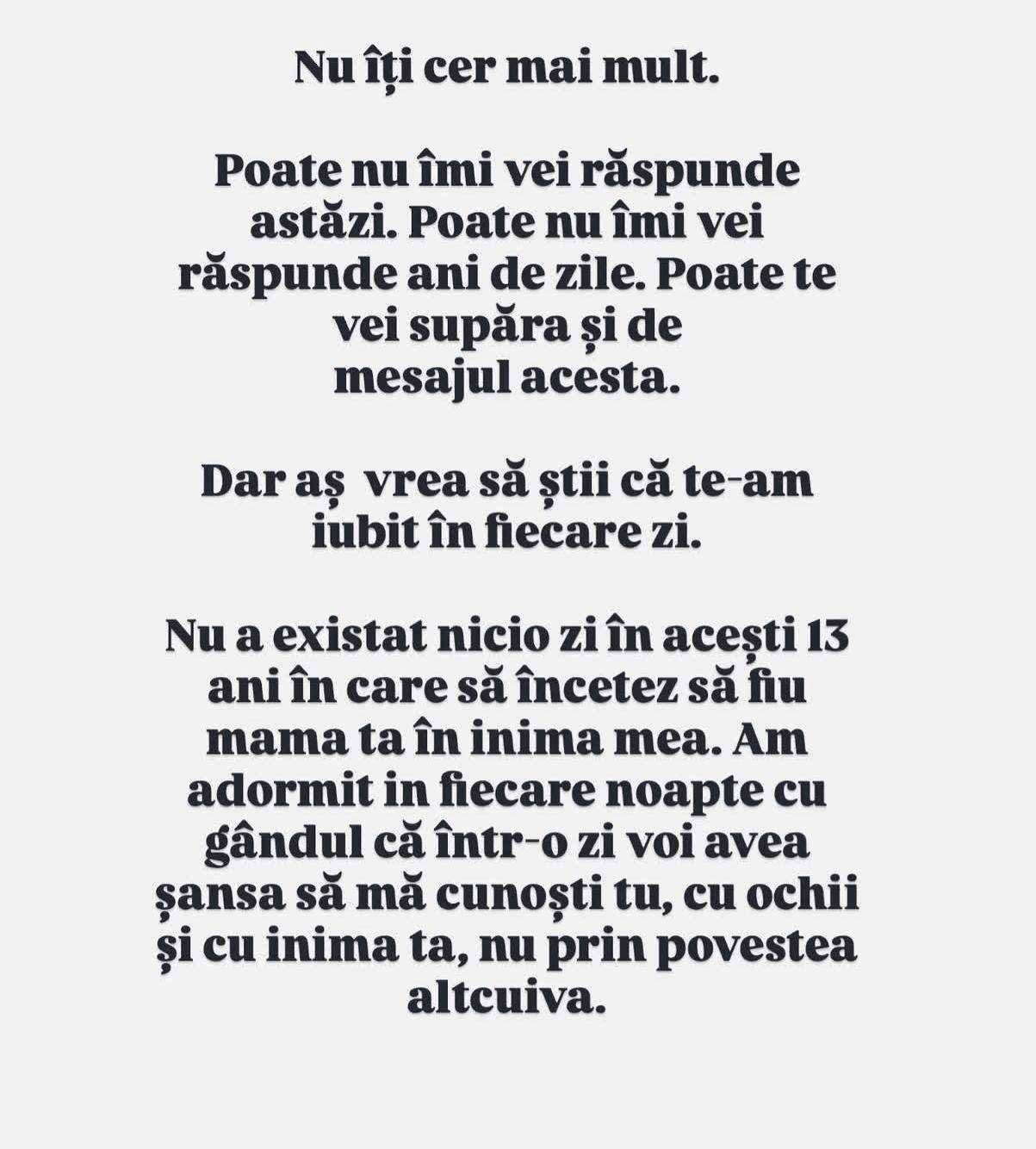 Roxana Blagu, mesaj emoționant pentru fiica ei, la majorat. Ce i-a transmis Oanei după 13 ani de când trăiesc separate:
