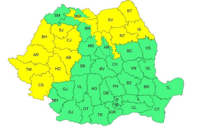Vremea se schimbă radical în România! Canicula, urmată de vijelii și rafale de peste 90 km/h. ANM a emis mai multe coduri galbene