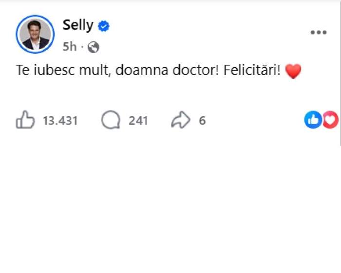 Smaranda Știrbu a absolvit studiile de masterat. Ce mesaj special a avut Selly pentru ea: „Doamna doctor!”